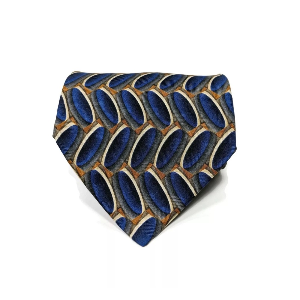 OSCAR DE LA RENTA Necktie Oval Pattern Silk Tie